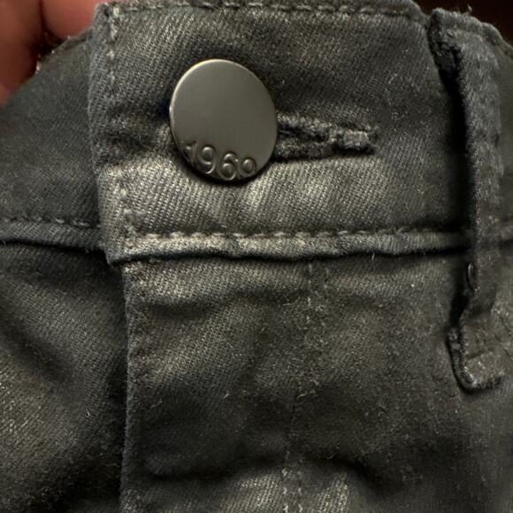 1969 WOMENS COATED BIKER LEGGING JEANS black Gap size 26 - Picture 11 of 12